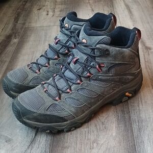 Merrell Gray and Red Trail Mid-Height Hiking Boots With Gore-Tex